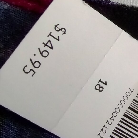 LANE BRYANT Black/Multi-Color Dark FLORAL Print VELVET Dress Sz 18 - Picture 8 of 8